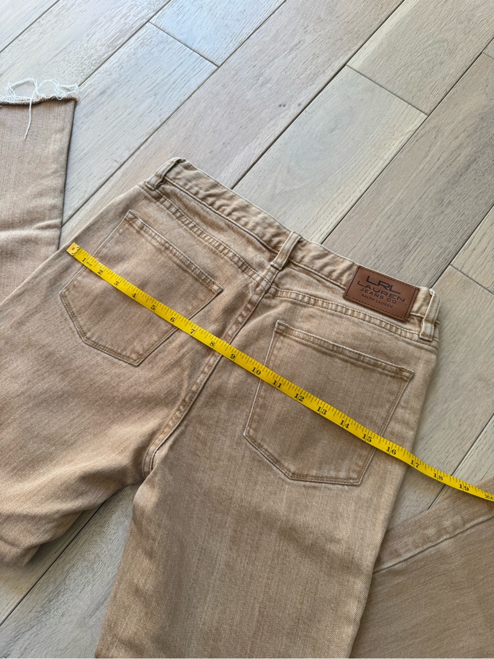 Women’s Tan Embroidered Jeans - Stylish Casual Fit - Picture 8 of 10